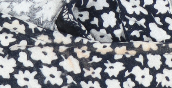 Esprit Women’s Blue Floral Blouse M 3/4 Sleeve Viscose