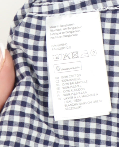 Womens UK Size 8 H&M Blue Classic Button-Up
