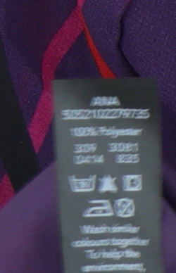 George Women’s Purple Check A-Line Belted Dress Size 16