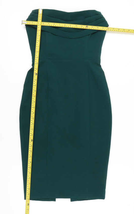 Lavish Alice Women’s Green Strapless Bodycon Sheath Dress UK 8