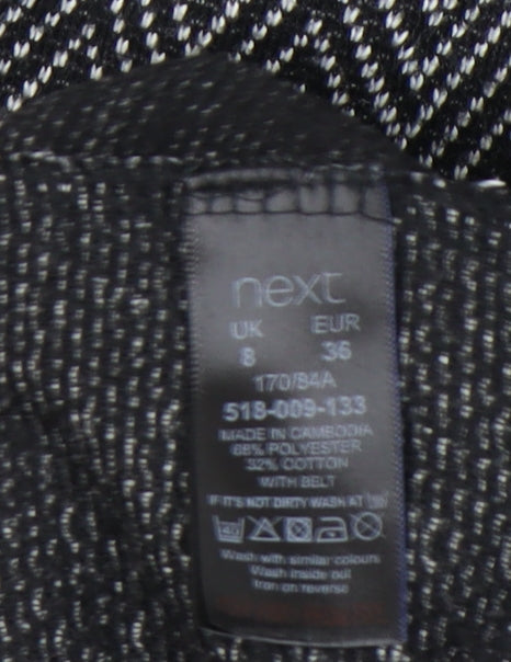 Next Women’s Black Herringbone Shift Dress Size 8 Workwear