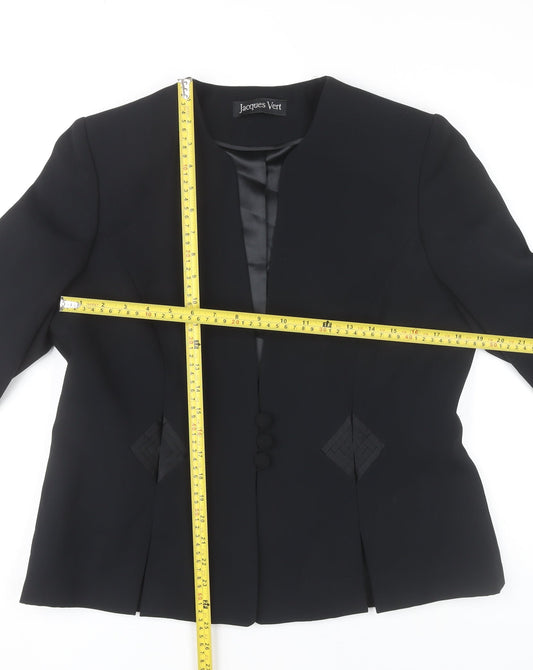 Jacques Vert Womens Black Blazer Jacket Size 16 Formal Tailored