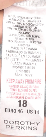 Dorothy Perkins Women’s White Lace Shift Dress Size 18 Knee Length