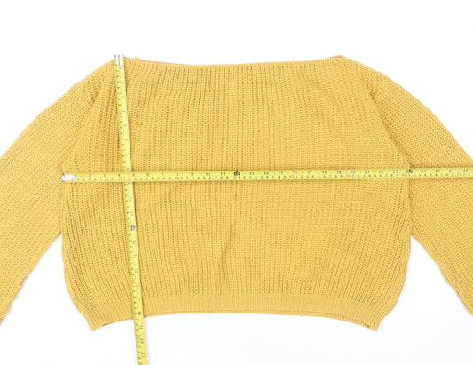 Womens UK Size S Missguided Yellow Pullover Jumper