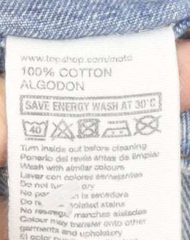 Topshop Women’s Blue Denim Cut-Off Shorts UK 6 High Rise