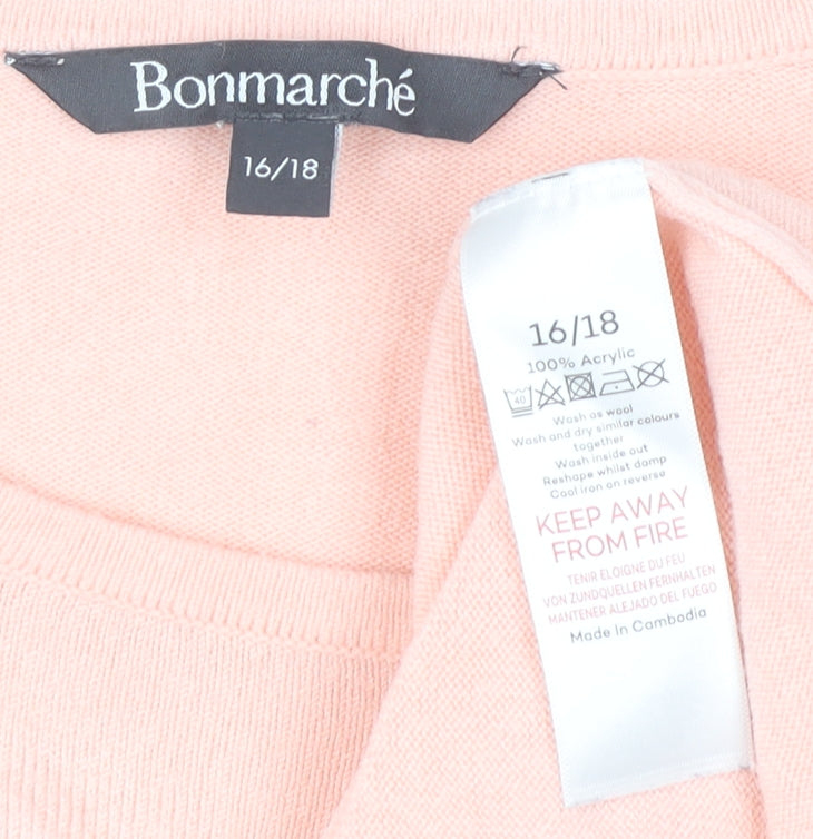 Womens UK Size 16 Bonmarché Pink Pullover Jumper