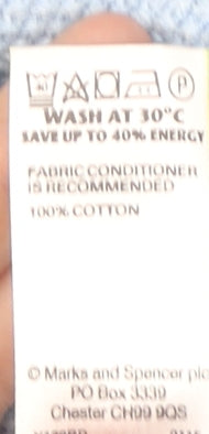 Marks and Spencer Men’s Blue Cotton Crew Neck Jumper L