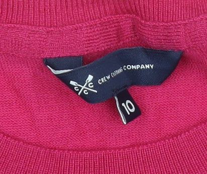 Womens UK Size 10 Crew Clothing Company Pink Pullover Jumper