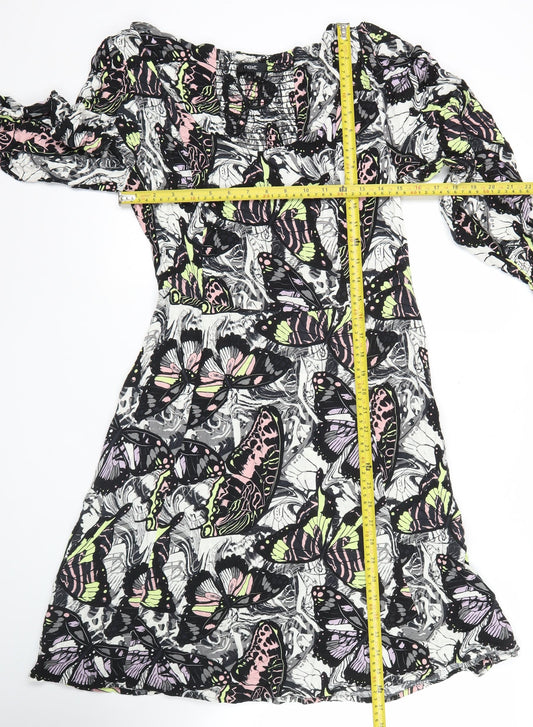 Next Women’s Multicoloured Butterfly Print A-Line Dress UK 14