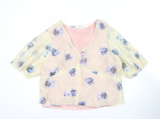 Womens UK Size 16 Marks and Spencer Pink Wrap Blouse