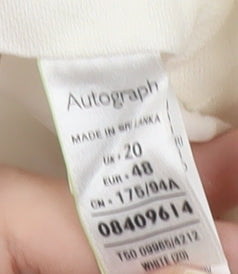 Marks and Spencer Women’s White Linen Blend Midi A-Line Skirt Size 20