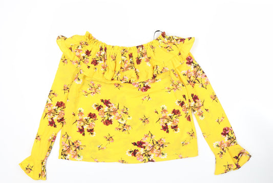 Womens UK Size 6 H&M Yellow Tunic Blouse