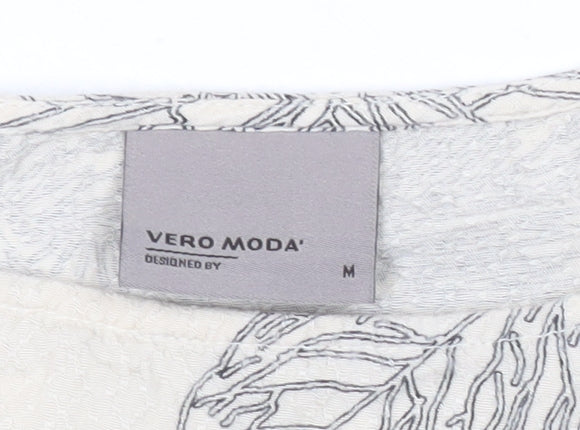 Womens UK Size M VERO MODA Ivory Basic Blouse