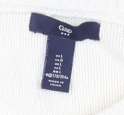 Gap Women’s Ivory Cable-Knit Cotton Blend Pullover Jumper L