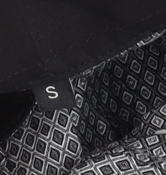 Pierre Cardin Men’s Black Geometric Button-Down Shirt S Regular Fit