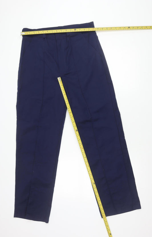 Trojan Workwear Men’s Blue Work Trousers 34W 31L Straight Fit