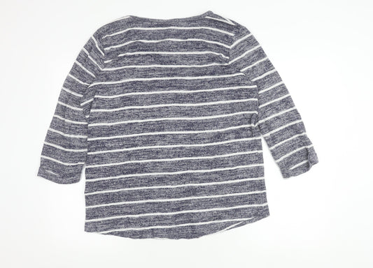 Intuition Women’s Blue Striped Pullover Jumper Size 14/16 3/4 Sleeve