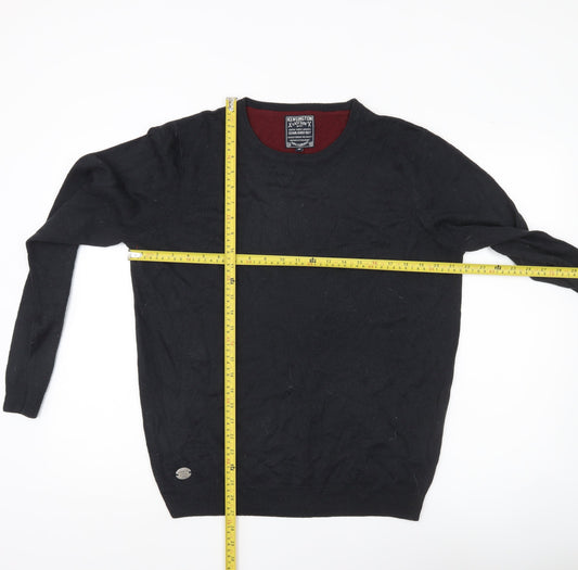 Kensington Eastside Men Black M Crew Neck Pullover Jumper Knit