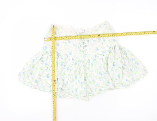 ASOS Women’s White Floral Peasant Skirt Size 12 Cotton Lace
