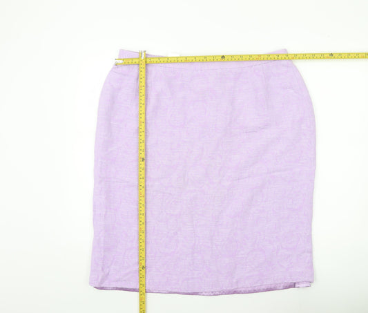 Eastex Womens Purple Size 22 Pencil Skirt Lined Viscose Cotton