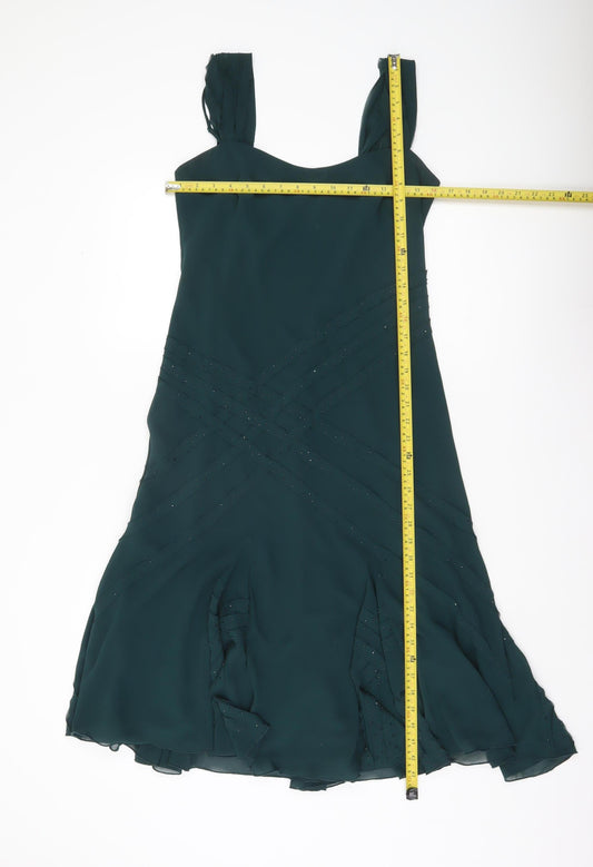 Marks and Spencer Women’s Green Size 10 A-Line Formal Beaded Dress
