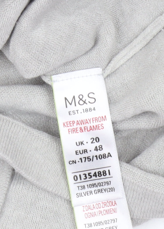 Womens UK Size 20 Marks and Spencer Grey Pullover Jumper