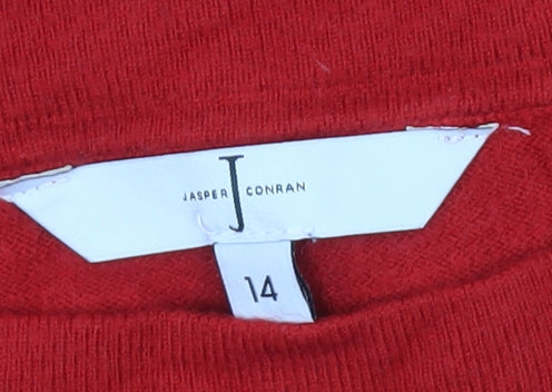 Jasper Conran Women’s Red Crew Neck Pullover Jumper Size 14