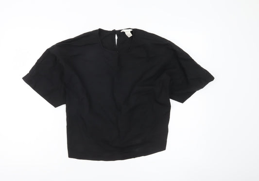 Womens UK Size 10 H&M Black Basic Blouse