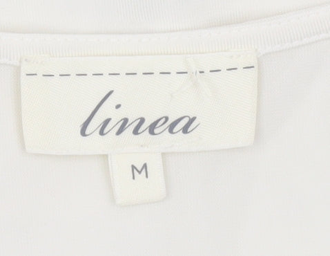 Linea Women’s Ivory Lace Cowl Neck Sleeveless Blouse M