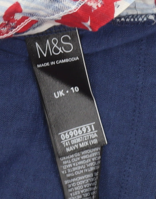 Womens UK Size 10 Marks and Spencer Blue Tunic Blouse