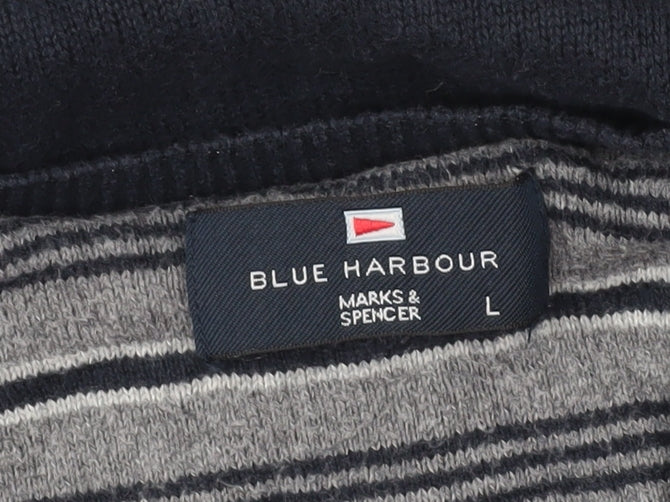 Marks and Spencer Men’s Blue Cotton Crew Neck Pullover Jumper L