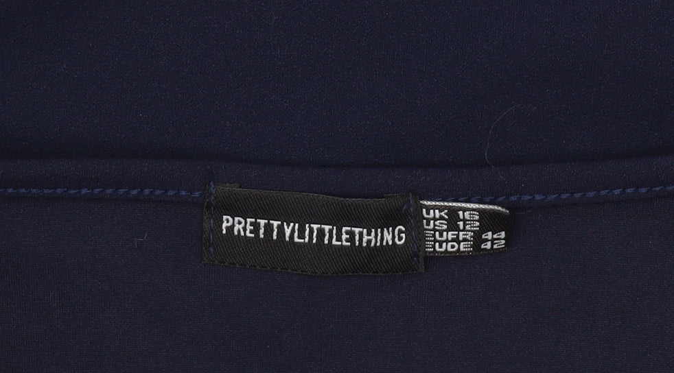 PrettyLittleThing Women’s Blue Size 16 Bodycon Cape Sleeve Dress