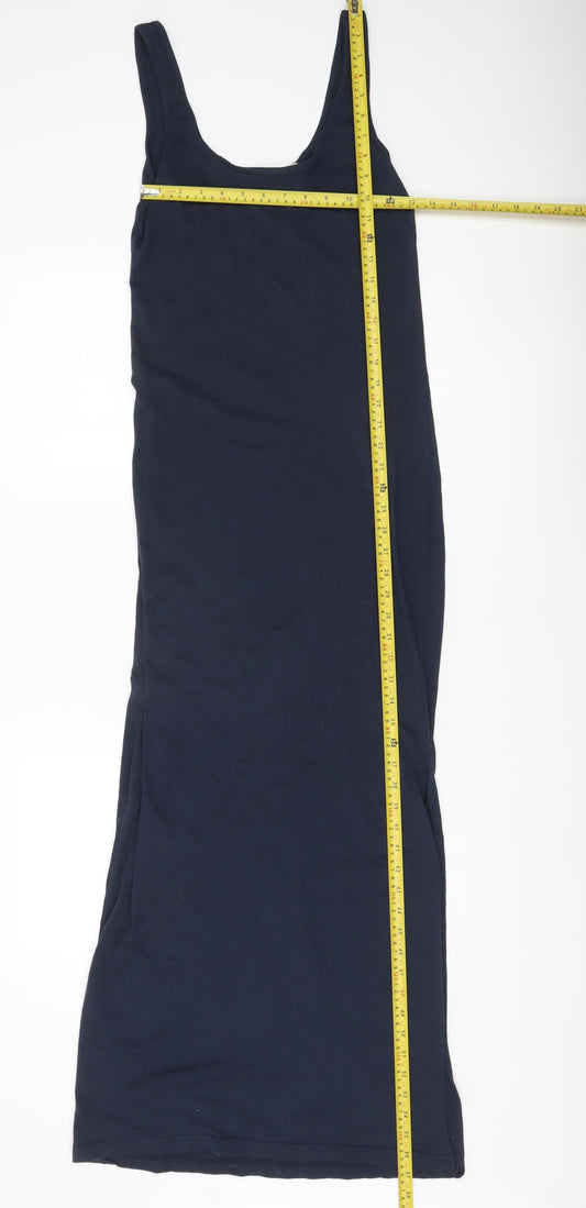 Brave Soul Women’s Blue Tank Midi Dress Sleeveless Scoop Neck S