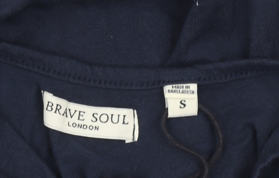 Brave Soul Women’s Blue Tank Midi Dress Sleeveless Scoop Neck S