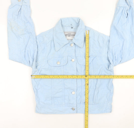 Henri Lloyd Womens Blue Corduroy Jacket Size 10 Casual Cropped