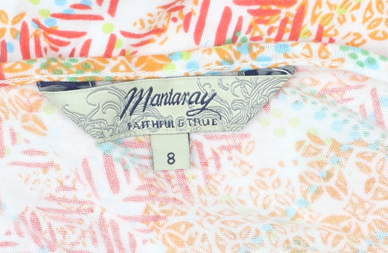 Mantaray Womens Multicoloured Cotton Crochet Tank Top Size 8