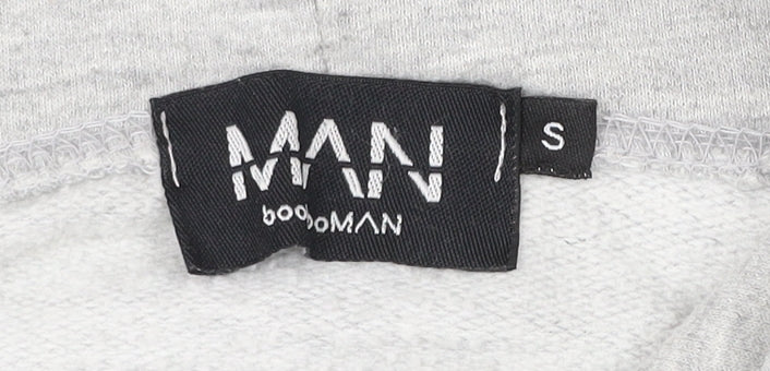 Mens UK Size S boohooMAN Grey Pullover Hoodie