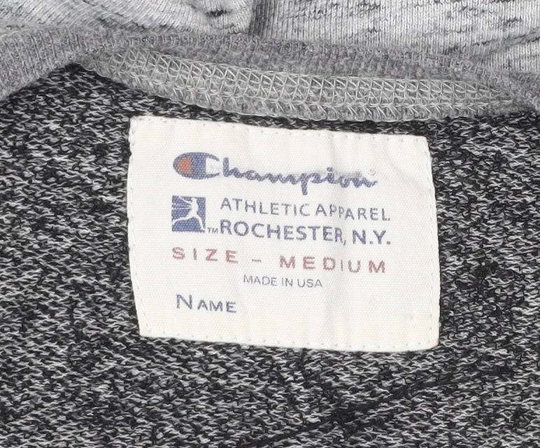 Additional view of Champion unisex grey medium pullover sweatshirt vintage logo v-neck