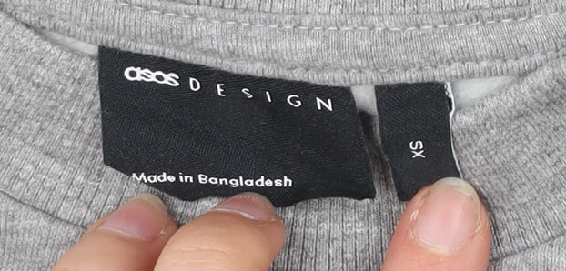 Mens UK Size XS ASOS DESIGN Grey Pullover Sweatshirt