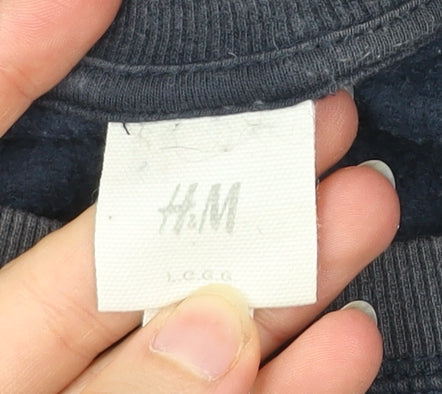 H&M Womens Black Sweatshirt L Cotton Blend Graphic Print Bientôt