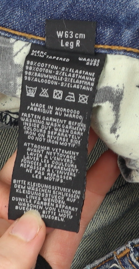 Firetrap Women’s Blue Tapered Slim Fit Distressed Jeans Size 25