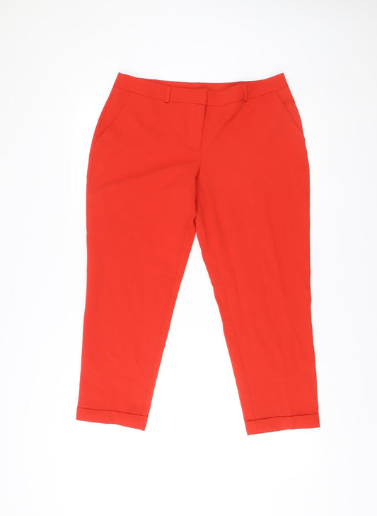 Womens UK Size 12 Dorothy Perkins Slim Fit BusinessCasualWorkwear Red Trousers