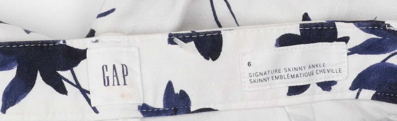 Womens UK Size 10 Gap Slim Fit Ankle White Trousers