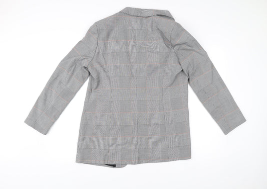 Papaya Women Grey Check Blazer Size 14 Workwear Jacket