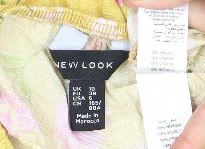 New Look Women’s Yellow Floral Off Shoulder Playsuit Size 10