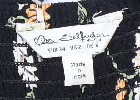 Miss Selfridge Women’s Black Floral Long Sleeve Playsuit Size 6