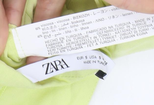 Zara Women’s Yellow Viscose Linen Strappy Wide Leg Jumpsuit Size S