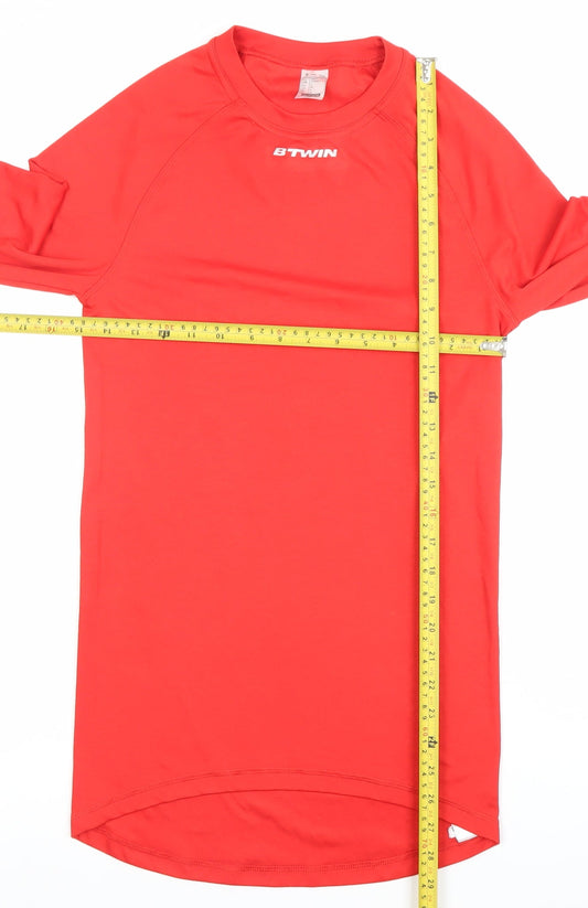 Decathlon B'Twin Men's Red Long Sleeve Cycling Jersey Top Size S