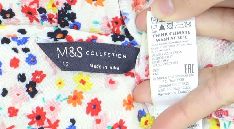Womens UK Size 12 Marks and Spencer Multicoloured Tunic Blouse