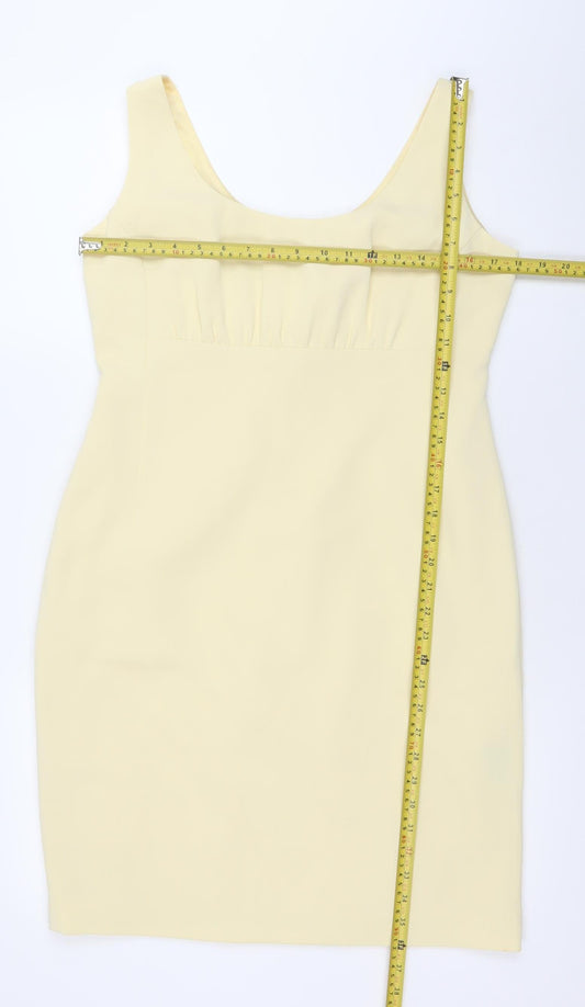 Precis Petite Women Beige Size 12 Sheath Knee Length Sleeveless Dress